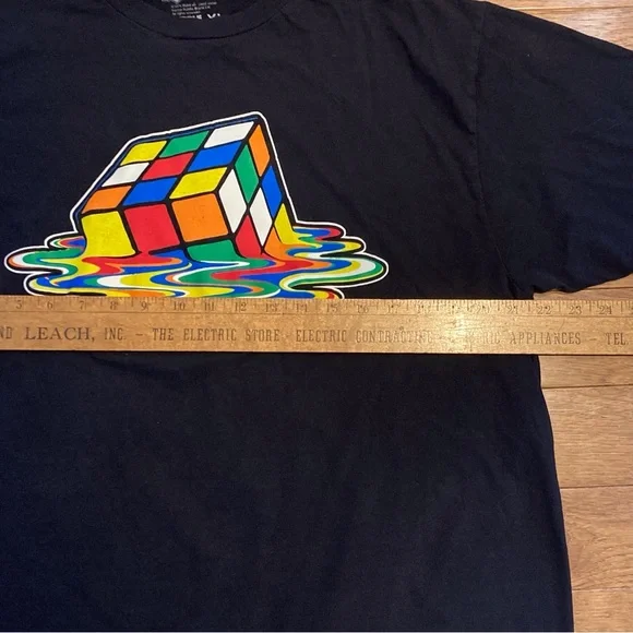 Rubik’s Cube Melting Cube Black Tee Shirt, Unisex Size XL - Picture 3 of 5